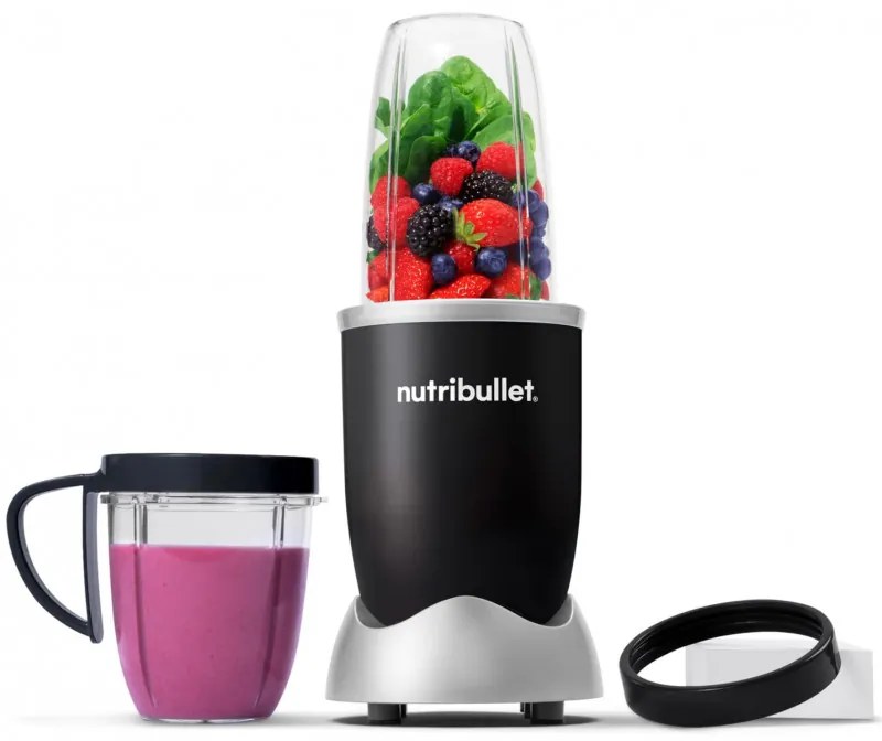 Μπλέντερ Nutribullet NB606B, 600W, 500/700 ml, 20000 rpm, διακόπτης πάγου, χωρίς BPA, Μαύρο