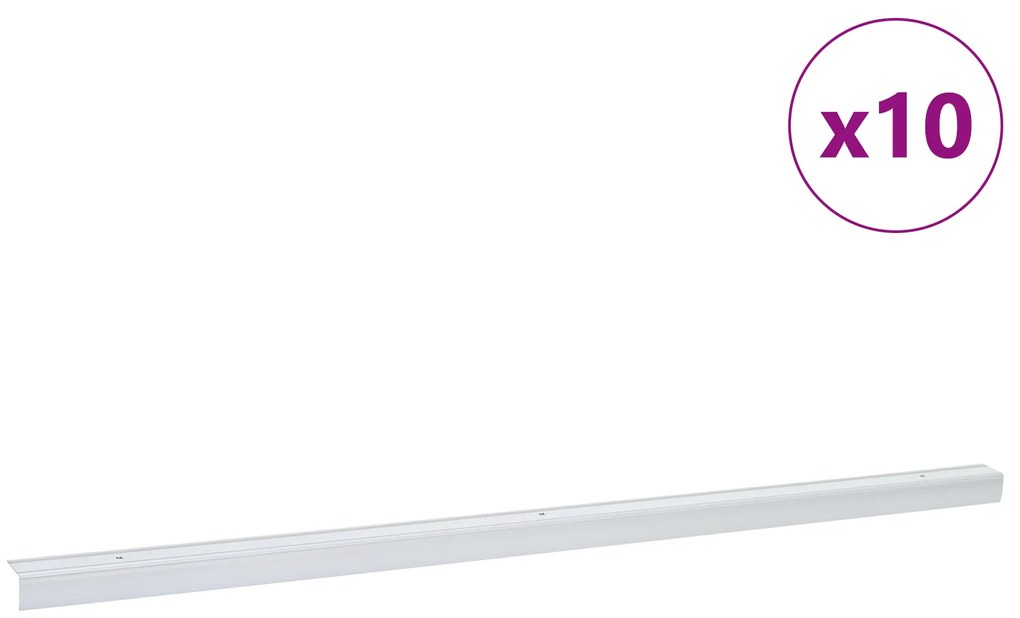 vidaXL Προστατευτικά ακμών σκάλας 10 pcs Ασημί 67 cm Αλουμίνιο