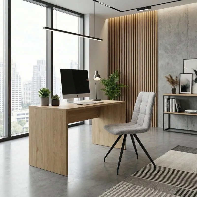 Καρέκλα τραπεζαρίας Bianca Megapap ανοιχτό μπεζ ύφασμα - μεταλλικό μαύρο πόδι 43x56x84εκ.