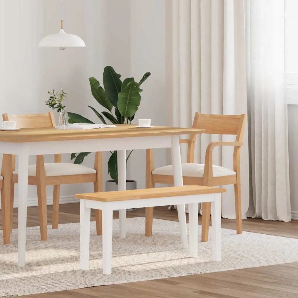 vidaXL Πάγκος  90 cm από μασίφ ξύλο καουτσούκ