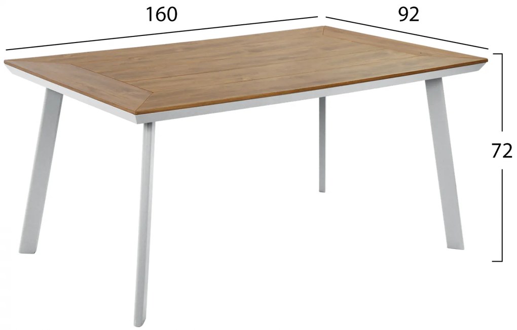 ΤΡΑΠΕΖΙ ΑΛΟΥΜΙΝΙΟΥ TABER ΜΕ POLYWOOD HM5132.11 ΛΕΥΚΟ 160x92x72