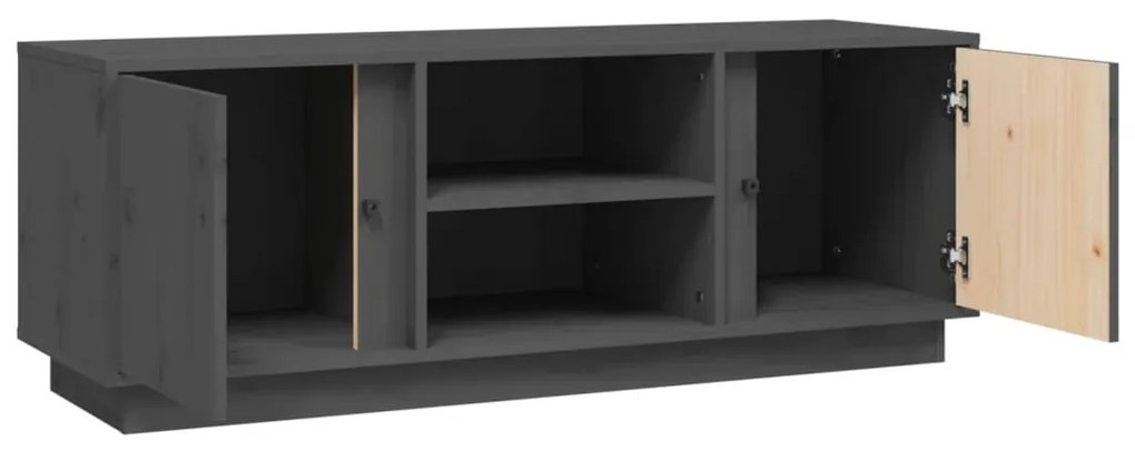 vidaXL Έπιπλο Τηλεόρασης Γκρι 110x35x40,5 εκ. από Μασίφ Ξύλο Πεύκου