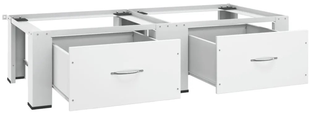 vidaXL Βάση Πλυντηρίου Ρούχων και Στεγνωτηρίου Διπλή με Συρτάρια Λευκή