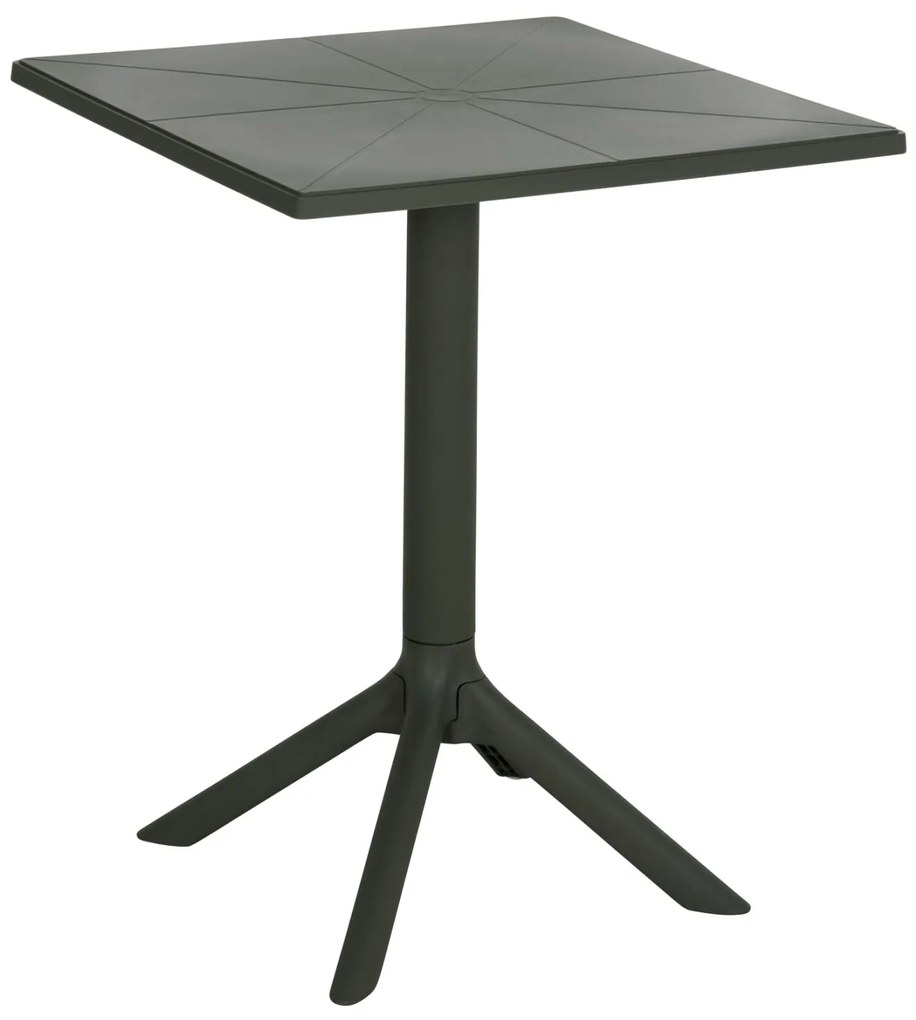 ΤΡΑΠΕΖΙ ΠΟΛΥΠΡΟΠΥΛΕΝΙΟΥ ΤΕΤΡΑΓΩΝΟ TERRIN  DARK OLIVE 60,5x60,5x76,5Υεκ.