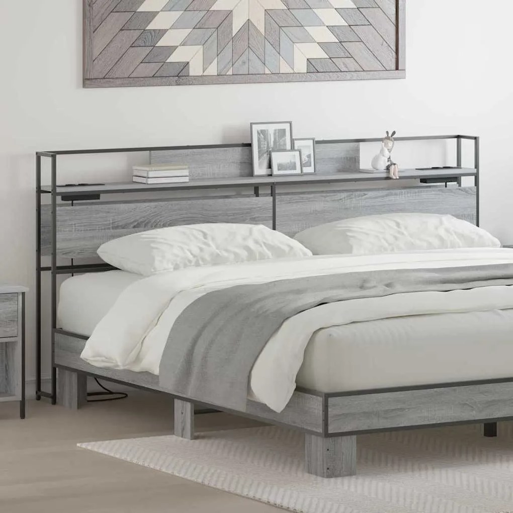 vidaXL Κεφαλάρι Αποθήκης Γκρι sonoma 180 cm Επεξεργασμένο ξύλο