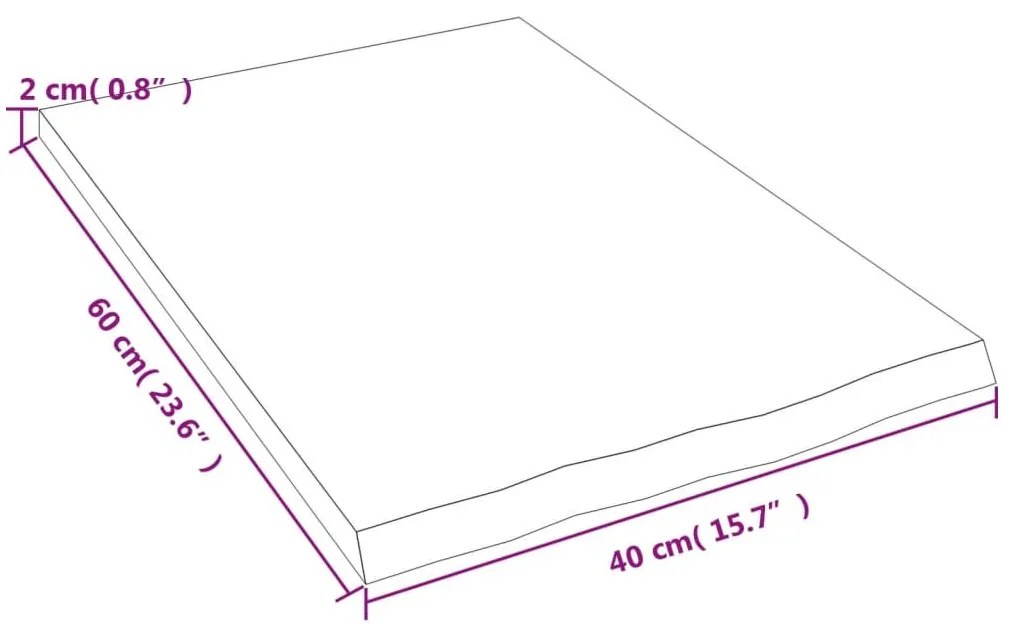 Ράφι Τοίχου Ανοιχτό Καφέ 40x60x2 εκ. Επεξεργ. Μασίφ Ξύλο Δρυός - Καφέ