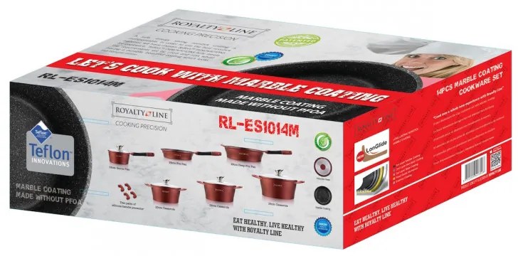 Royalty Line RL-ES1014M Μαύρο, χυτό αλουμίνιο, 14 τεμάχια, μαρμάρινο φινίρισμα, μαύρο