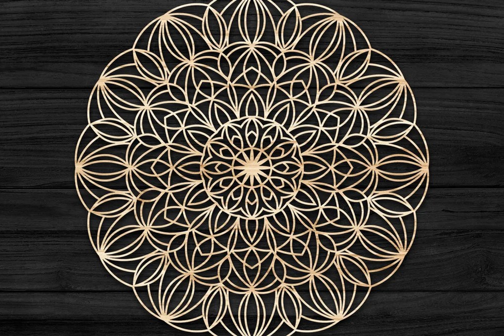 Intra απο ξύλο plywood 3mm-4mm πάχος Τρισδιάστατη , Mandala Δίασταση 30x30 cm INTRAFABR-73704318