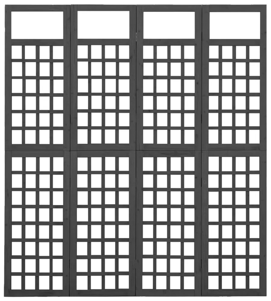 ΔΙΑΧΩΡΙΣΤΙΚΟ ΔΩΜ./ΚΑΦΑΣΩΤΟ 4 ΠΑΝΕΛ ΜΑΥΡΟ 161X180 ΕΚ ΞΥΛΟ ΕΛΑΤΗΣ 316483