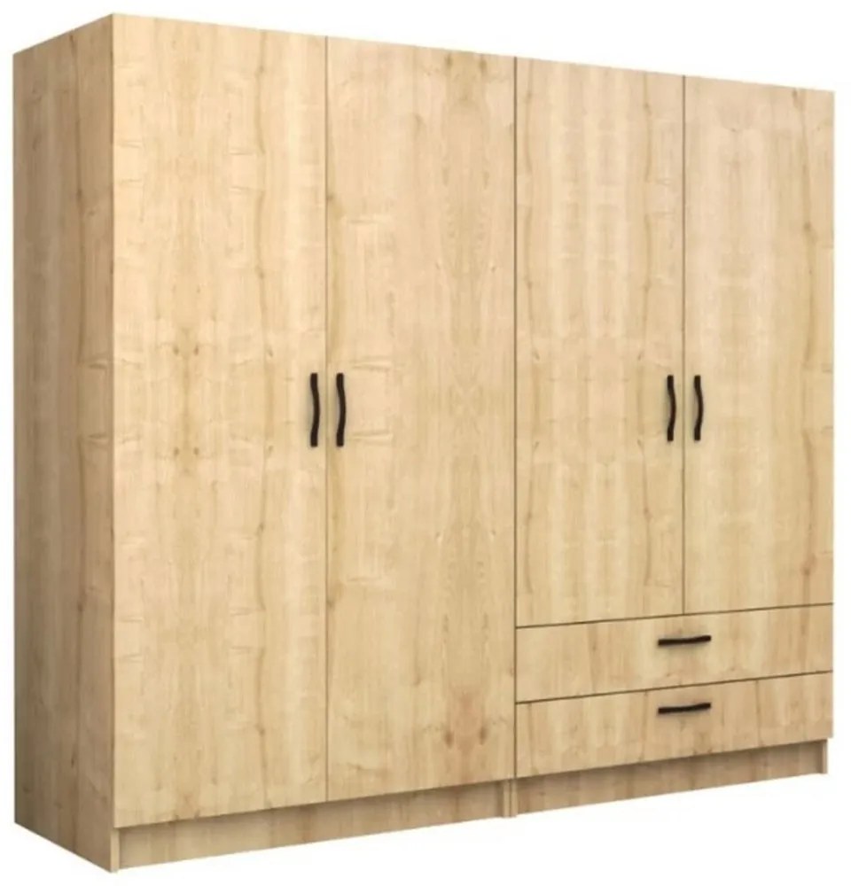 Ντουλάπα Τετράφυλλη Victoria 0260816 200x60x181cm Sonoma Τετράφυλλη