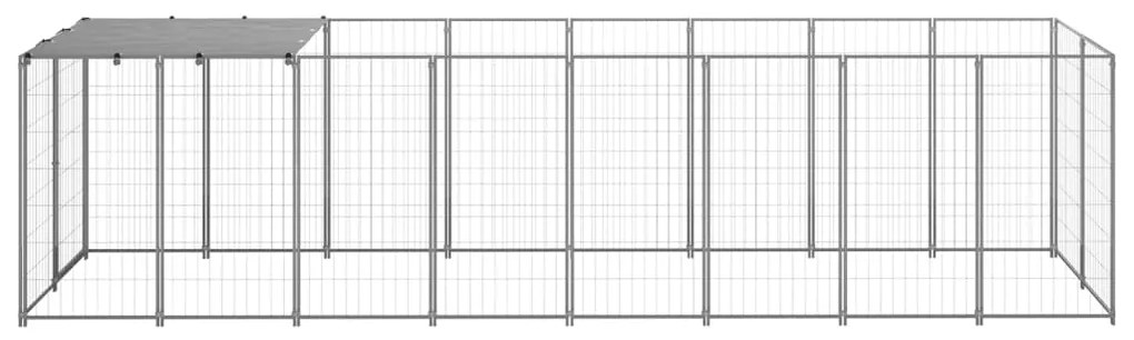 vidaXL Σπιτάκι Σκύλου Ασημί 4,84 m² Ατσάλινο