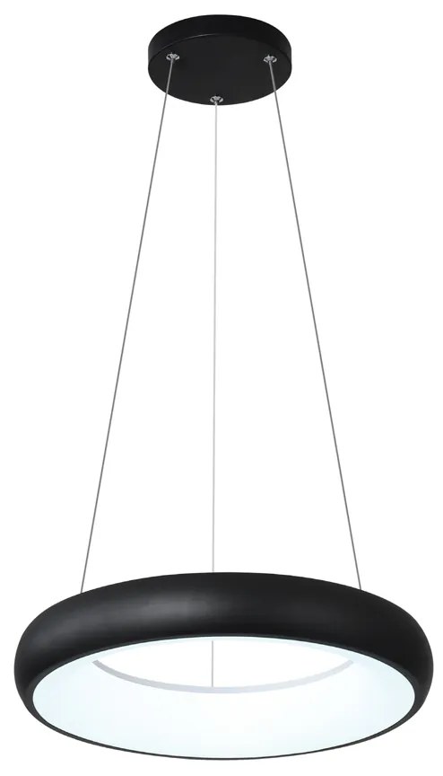 InLight Κρεμαστό φωτιστικό LED 24W 3CCT από μαύρο και λευκό ακρυλικό D:40cm (42023-B-Black)