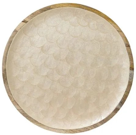 Beauty Home Διακοσμητικός Δίσκος από Ξύλο Μάνγκο 48 cm