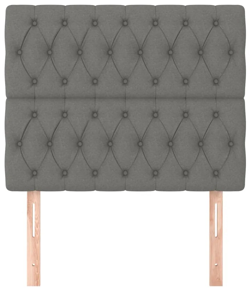 vidaXL Κεφαλάρι Κρεβατιού Σκούρο Γκρι 90x7x118/128 εκ. Ύφασμα
