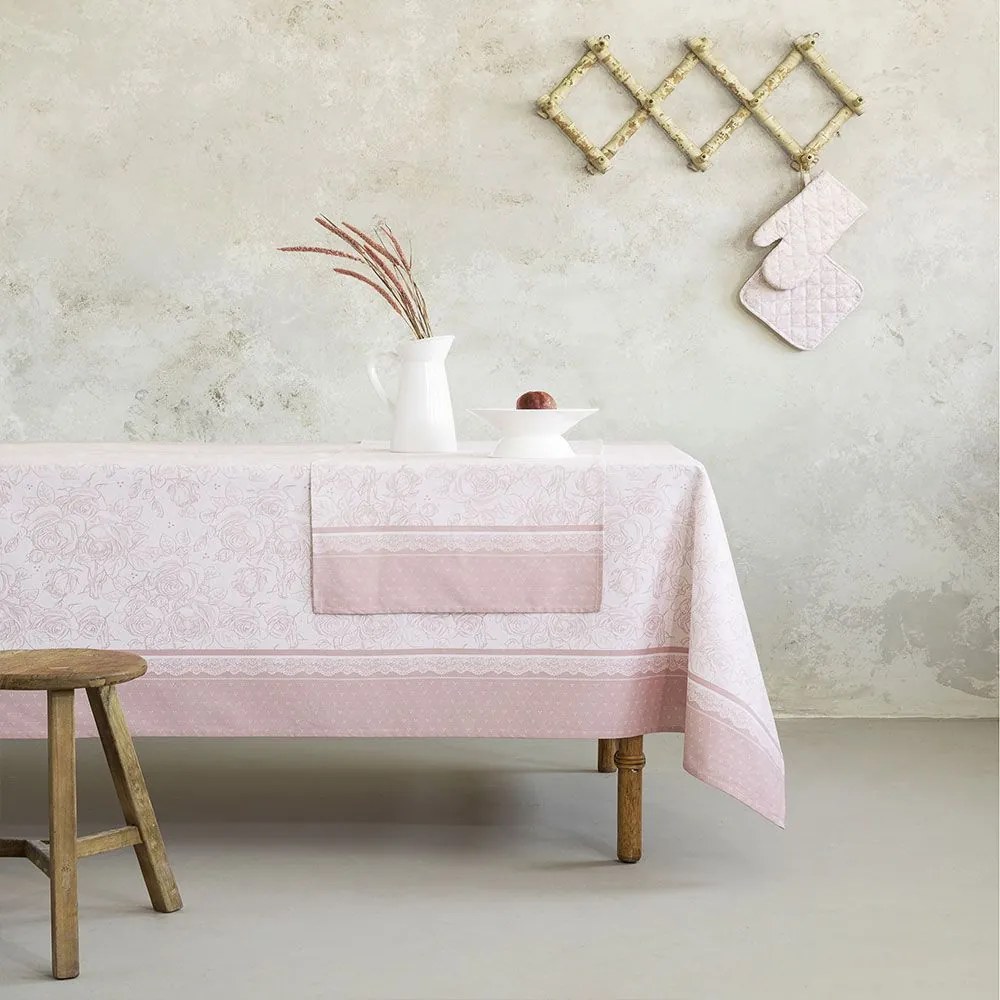 Τραπεζομάντηλο Roses Rose Nima 150X150 100% Cotton