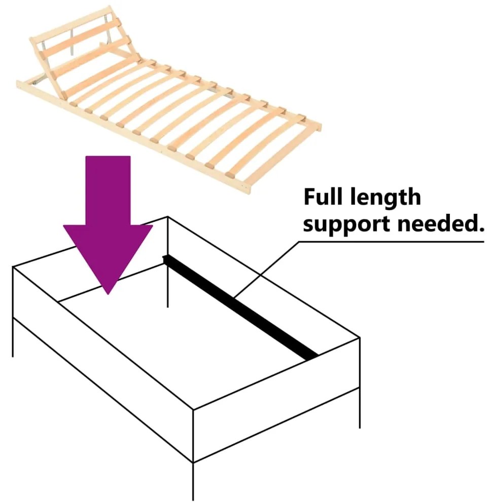 vidaXL Τελάρο Κρεβατιού με 13 Σανίδες 80x200 εκ Ρυθμιζ. Τμήμα Κεφαλιού