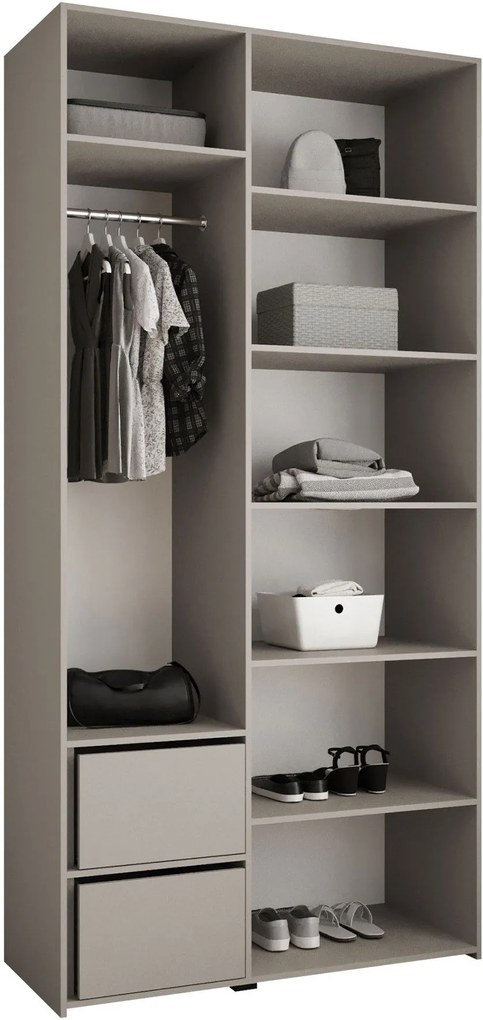 Ντουλάπα Como I 120 Τρίφυλλη-Cashmere - Μαύρο