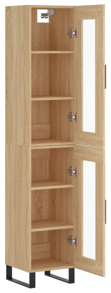 vidaXL Μπουφές Sonoma δρυς 34,5 x 34 x 180 εκ. από Επεξεργασμένο Ξύλο