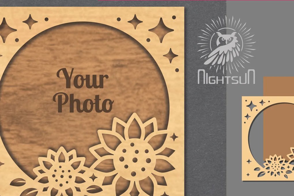 Intra απο ξύλο plywood 3mm-4mm πάχος - Κορνίζα φωτογραφιών Flowers Cut Laser 9 Δίασταση 20x25 cm INTRAFABR-112908454