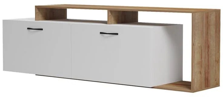 Έπιπλο τηλεόρασης Tobler σε oak- λευκή απόχρωση 170x40x53εκ. 170x40x53 εκ.