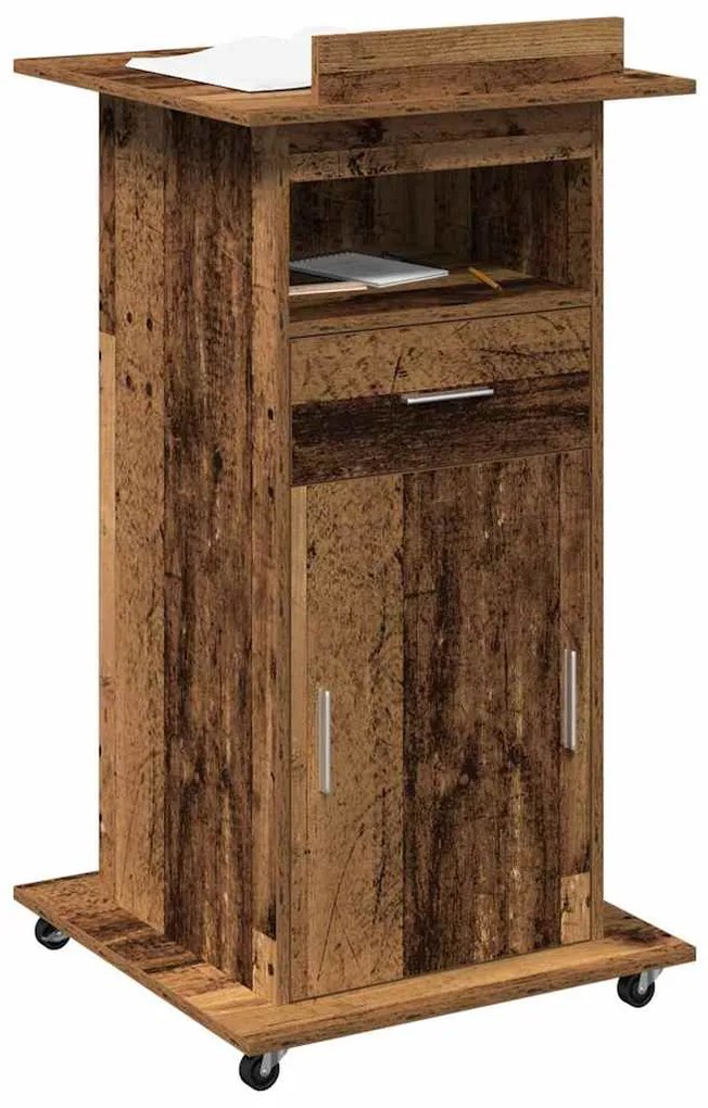 vidaXL Πλατφόρμα Παλιό ξύλο 55 x 55 x 107 cm Επεξεργασμένο ξύλο