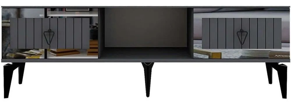 Έπιπλο Τηλεόρασης Linda 475OLV2906 150x29,6x44,6cm Anthracite-Silver