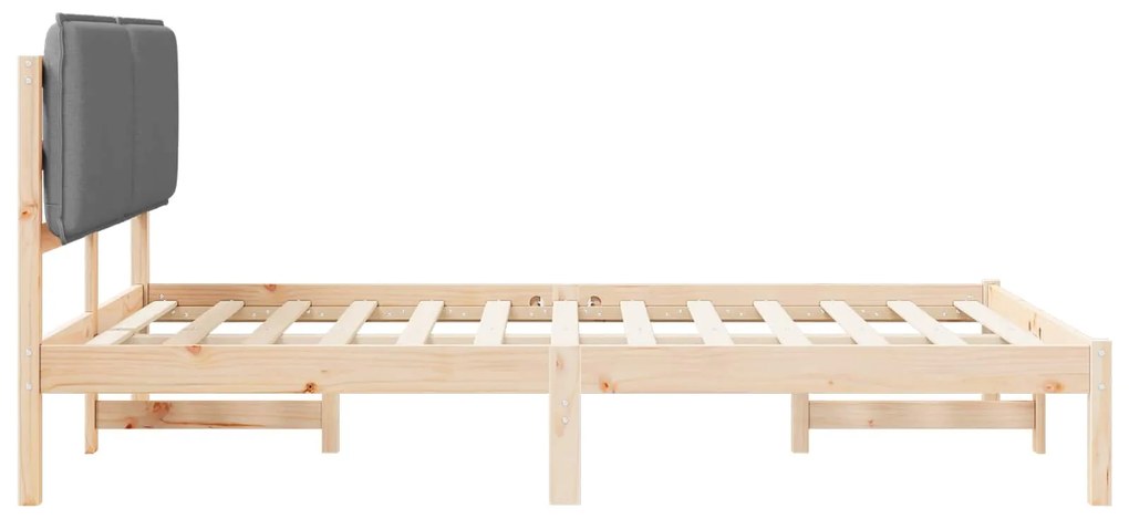 vidaXL Σκελετός Κρεβατιού με Επενδεδυμένο Κεφαλάρι Ανοιχτό γκρι