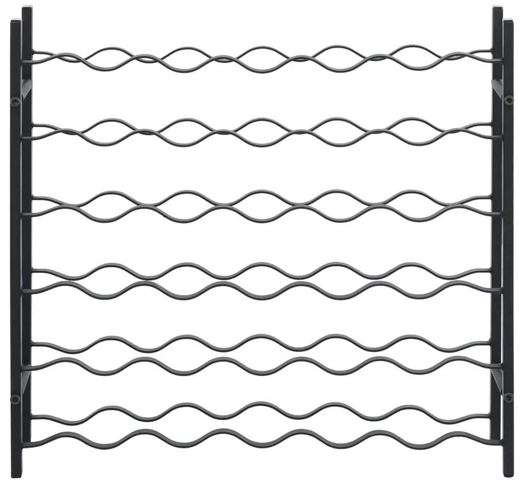 vidaXL Κάβα / Ραφιέρα Κρασιών για 36 Μπουκάλια Μαύρη Σιδερένια