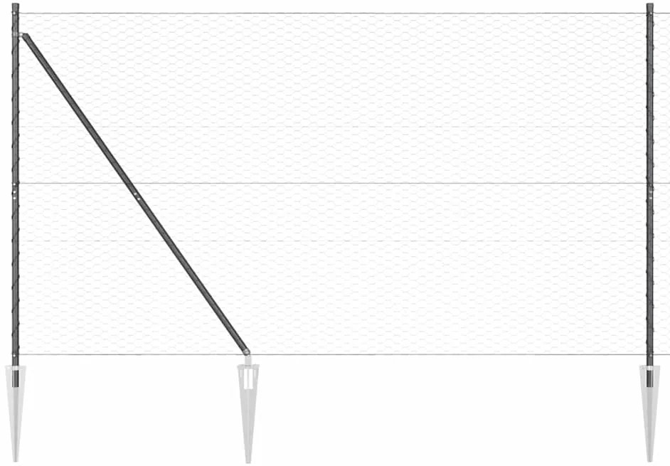 vidaXL Φράκτης  Γκρι 1,5x100 μ Χάλυβας