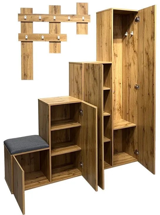 Έπιπλο εισόδου Nenich σε sonoma απόχρωση 150x37x180εκ 150x37x180 εκ.