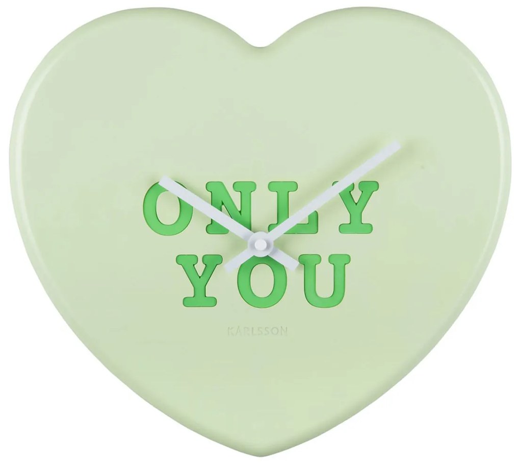Ρολόι Τοίχου (6.2x27) Karlsson Heart Candy Soft Green