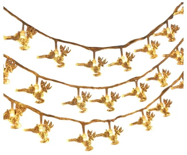 Ηλιακή γιρλάντα φωτισμού LED - Ελάφι - 5m+1m - 20D - 152844 - Warm White-152844_ww