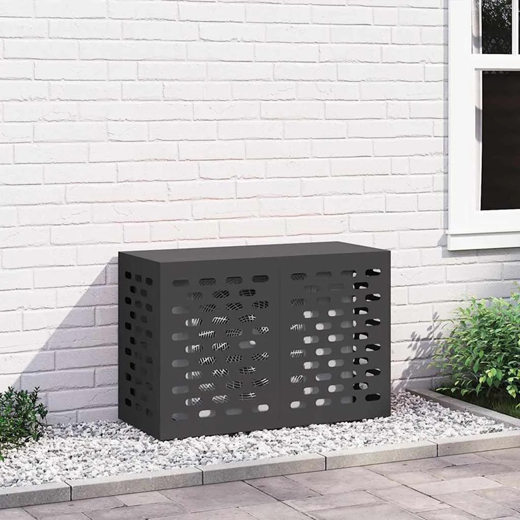 vidaXL Κάλυμμα κλιματιστικού Μαύρο 90 x 40 x 60 εκ Ατσάλι