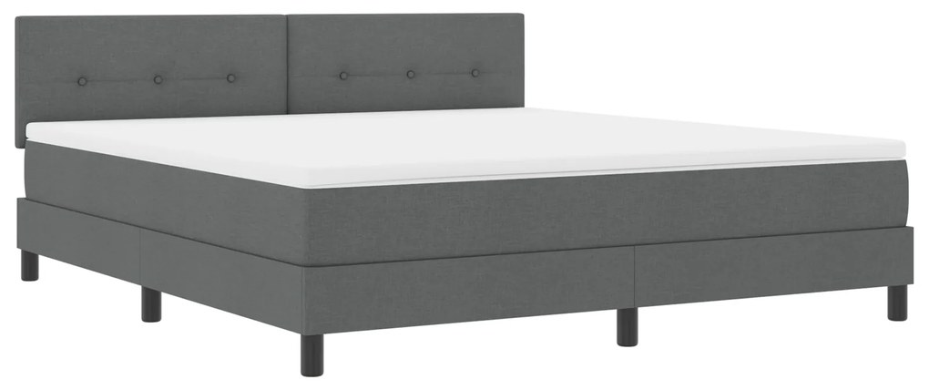 vidaXL Κρεβάτι Box Spring με Στρώμα Σκούρο Γκρι 180x200 εκ. Υφασμα