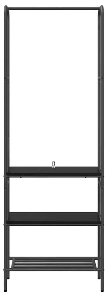 vidaXL Ράφι ρούχων με ράφια Άλλο Μαύρη δρυς 60 x 30 x 171 εκ