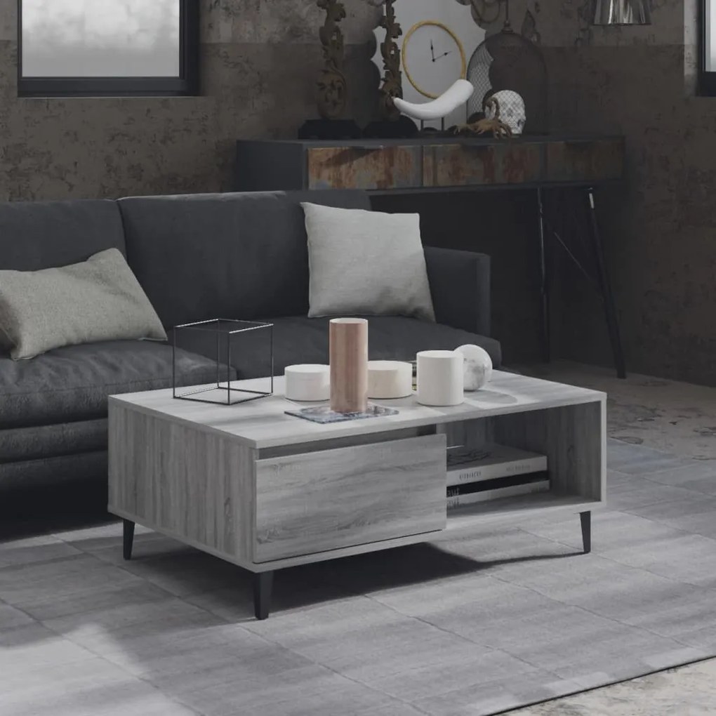 vidaXL Τραπεζάκι Σαλονιού Γκρι Sonoma 90x60x35 εκ. Επεξεργασμένο Ξύλο