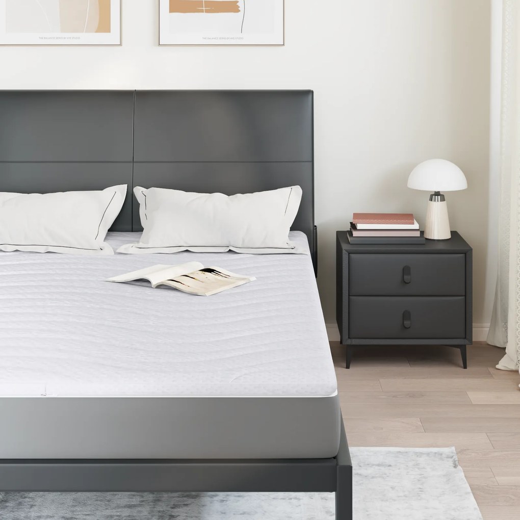 vidaXL Στρώματα Λευκό 140 x 200 cm Πολυεστέρας χωρίς κόλλα