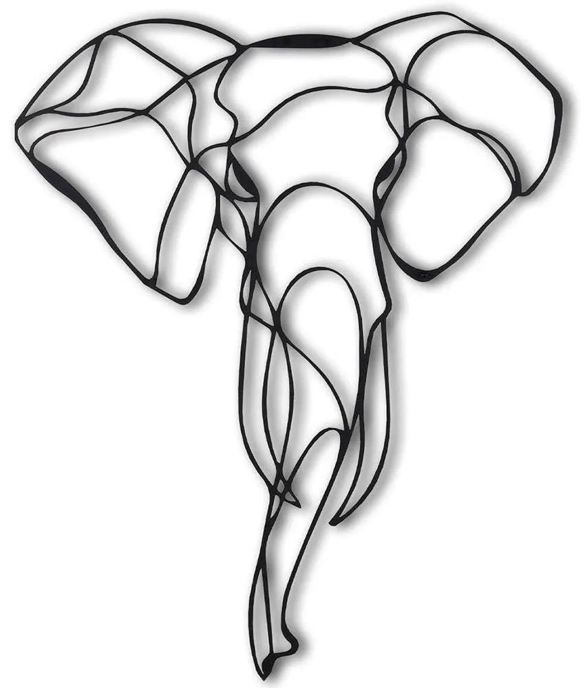 Διακοσμητικό Τοίχου Elephant 805BSG1126 52x41cm Black Wallity Metal