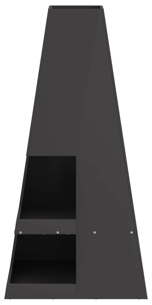 vidaXL Τζάκι με Αποθήκευση Ξύλων - Μαύρο 50 x 50 x 100 εκ - Ατσάλι