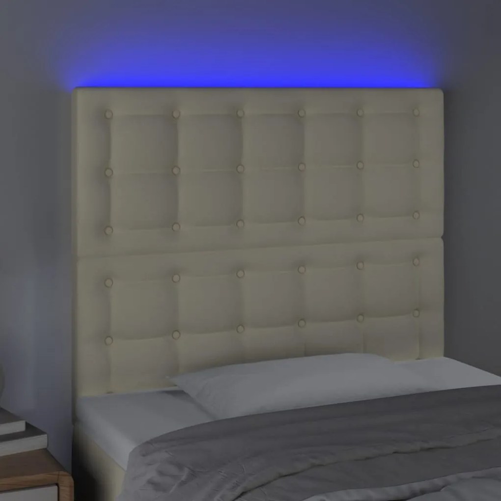 vidaXL Κεφαλάρι Κρεβατιού LED Κρεμ 80x5x118/128 εκ