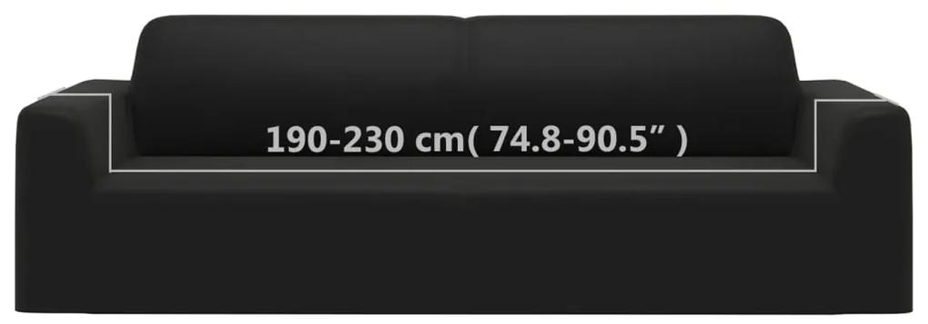 vidaXL Κάλυμμα Τριθέσιου Καναπέ Ελαστικό Μαύρο από Πολυεστερικό Ζέρσεϊ