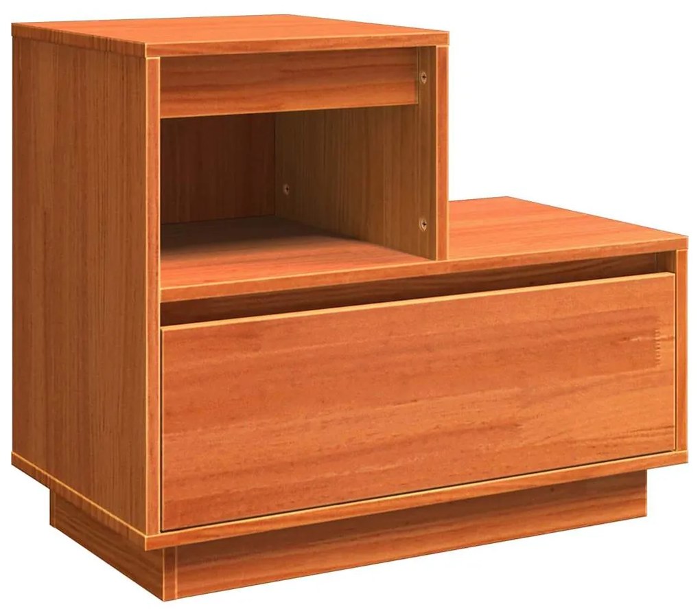 vidaXL Κομοδίνο 2 pcs Καφέ κεριού 60 x 34 x 51 εκ. Μασίφ ξύλο πεύκου