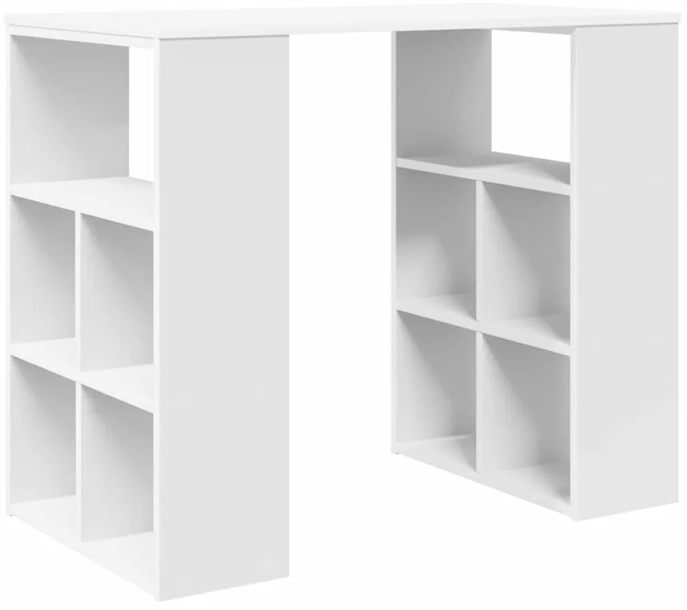 vidaXL Γραφείο με ράφι Λευκό 90 x 50 x 75 εκ. Επεξεργασμένο ξύλο