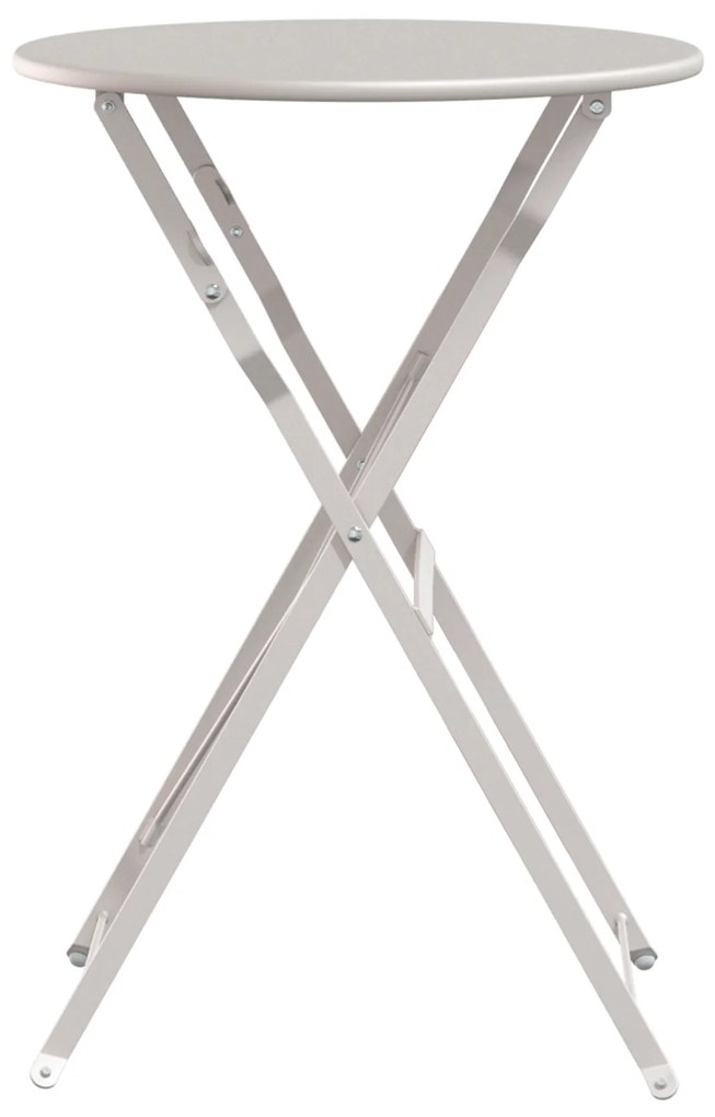 vidaXL Τραπέζι Bistro Πτυσσόμενο Μπεζ Ø50x71 εκ. Μεταλλικό