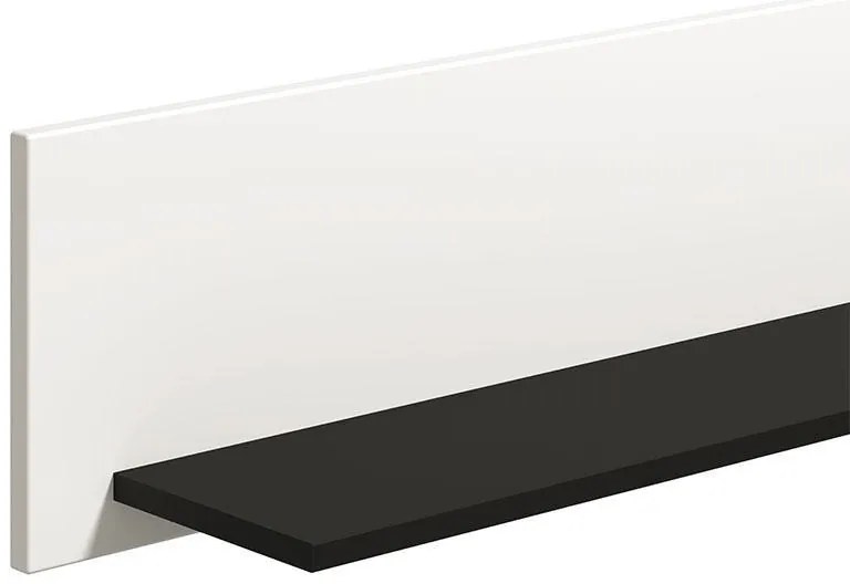 Ράφι τοίχου Sarthe ZP Λευκό - Μαύρο Μάτ 150x20x25 εκ. 150x20x25 εκ.