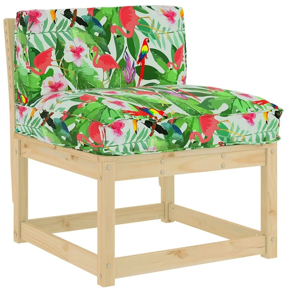 vidaXL Μαξιλάρι παλέτας για πλάτη Floral Πολύχρωμο 80 x 40 x 12 cm