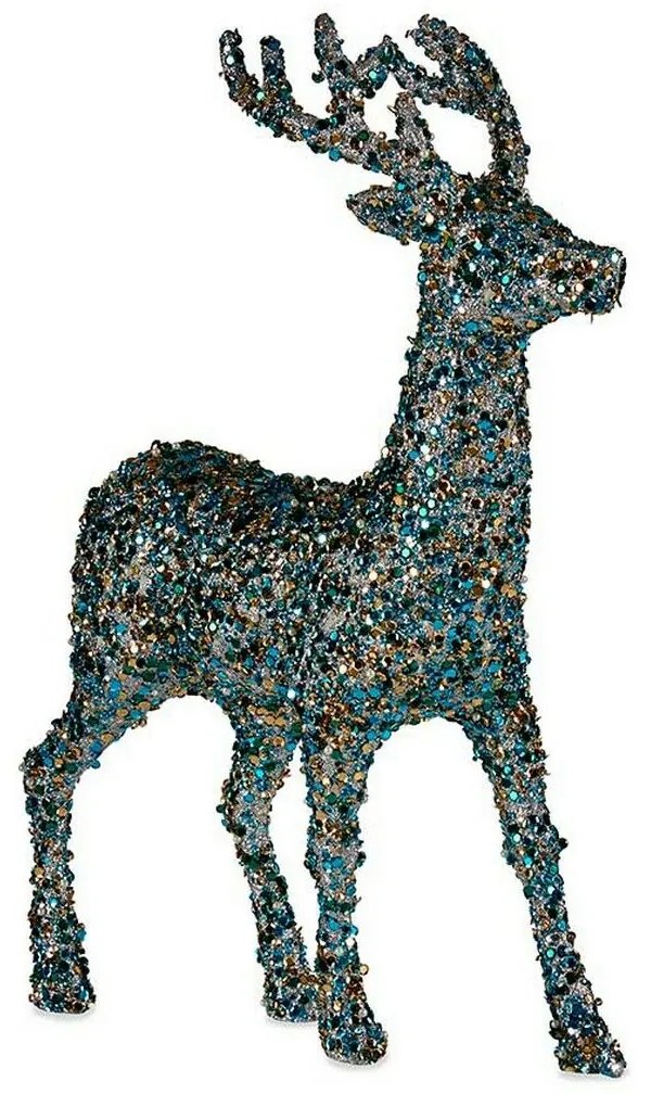 Ράφηνο Χριστουγέννων Krist+ Μπλε Χρυσό Τάρανδος 15 x 45 x 30 cm