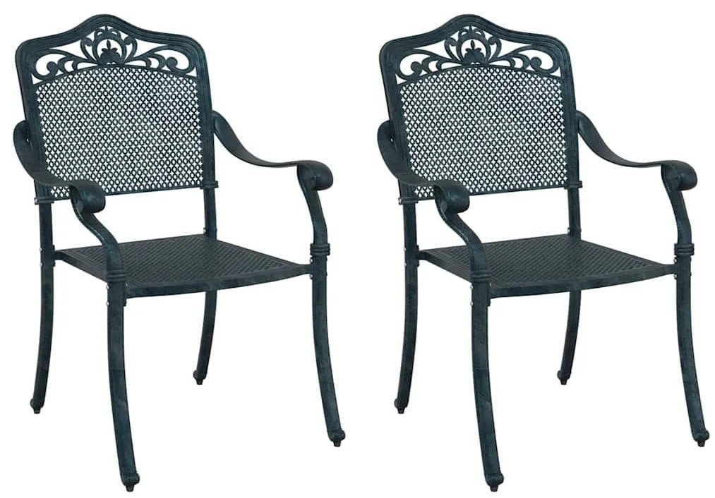 vidaXL Καρέκλα Κήπου 2 pcs Πράσινο 55 x 56.5 x 91εκ Αλουμίνιο