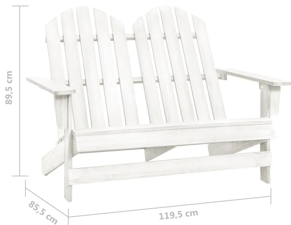Καρέκλα Κήπου Adirondack Διθέσια Λευκή από Μασίφ Ξύλο Ελάτης - Λευκό