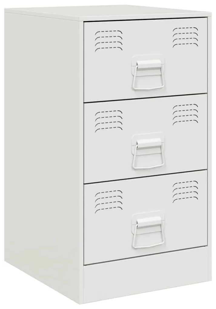 vidaXL Κομοδίνα 2 τεμ. Λευκό 34,5x39x62 εκ. από Χάλυβα